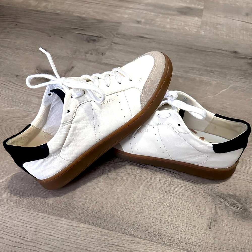 Sam Edelman Josi Gum Sole Leather Retro Sneakers Size 7.5